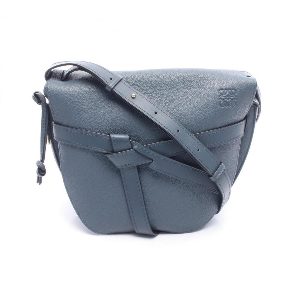 Loewe Gate Bag Medium Shoulder Handbag Leather Women's Blue